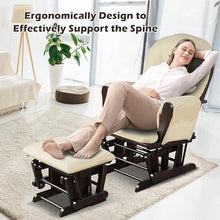 Nursing Gliding Rocking Chair with Ottoman, Solid Wood Nursery Glider Recliner, Quiet Motion, Padded Cushion, Storage Pocket — Kenya · WIMU Kitchen