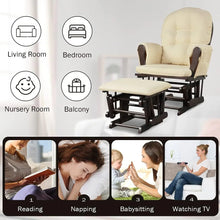 Nursing Gliding Rocking Chair with Ottoman, Solid Wood Nursery Glider Recliner, Quiet Motion, Padded Cushion, Storage Pocket — Kenya · WIMU Kitchen
