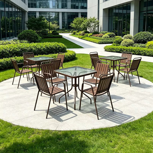 Square Outdoor Patio Dining Table with Textured Tempered Glass Top, 80 x 70cm — WIMU Kitchen Nairobi — Kenya · WIMU Kitchen Nairobi