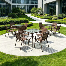 Square Outdoor Patio Dining Table with Textured Tempered Glass Top, 80 x 70cm — WIMU Kitchen Nairobi — Kenya · WIMU Kitchen