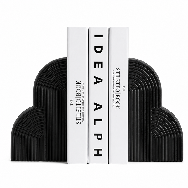2-Piece Matte Black Curved Arch Decorative Bookend Set – 9x6x16.7cm — WIMU Kitchen Nairobi — Kenya · WIMU Kitchen Nairobi