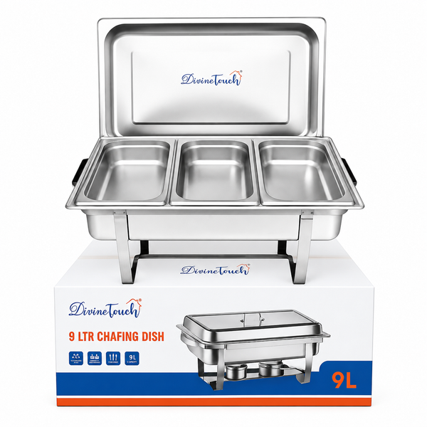 Divine Touch 903 Triple Stainless Steel Extra Deep Chafing Dish with Fix Stand — Kenya · WIMU Kitchen Nairobi