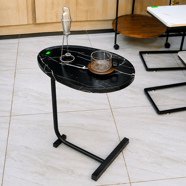 Modern C-Shaped Side Table – Slide-Under Sofa & Bedside Table (45 × 30 × 60cm) — Kenya · WIMU Kitchen Nairobi