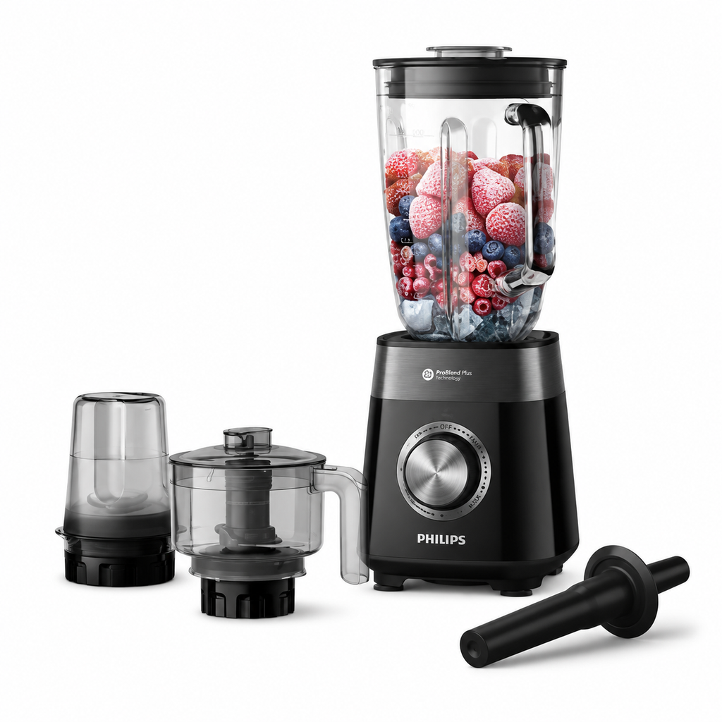 Philips 5000 Series Blender 1200W - 2L Ribbed Glass Jar, Chopper & Mill Attachments, 3 Speed Settings + Pulse — WIMU Kitchen Nairobi — buy in Kenya at WIMU Kitchen Nairobi · M-Pesa accepted