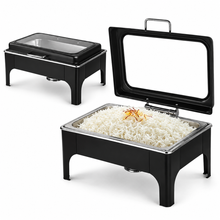 Divine Touch 9L Stainless Steel Silver Rectangle Hydraulic Chafing Dish with Visible Glass — Kenya · WIMU Kitchen