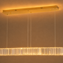 Linear Crystal LED Pendant 18W Tri-Colour Gold 1000mm — view 2 — Kenya · WIMU Kitchen