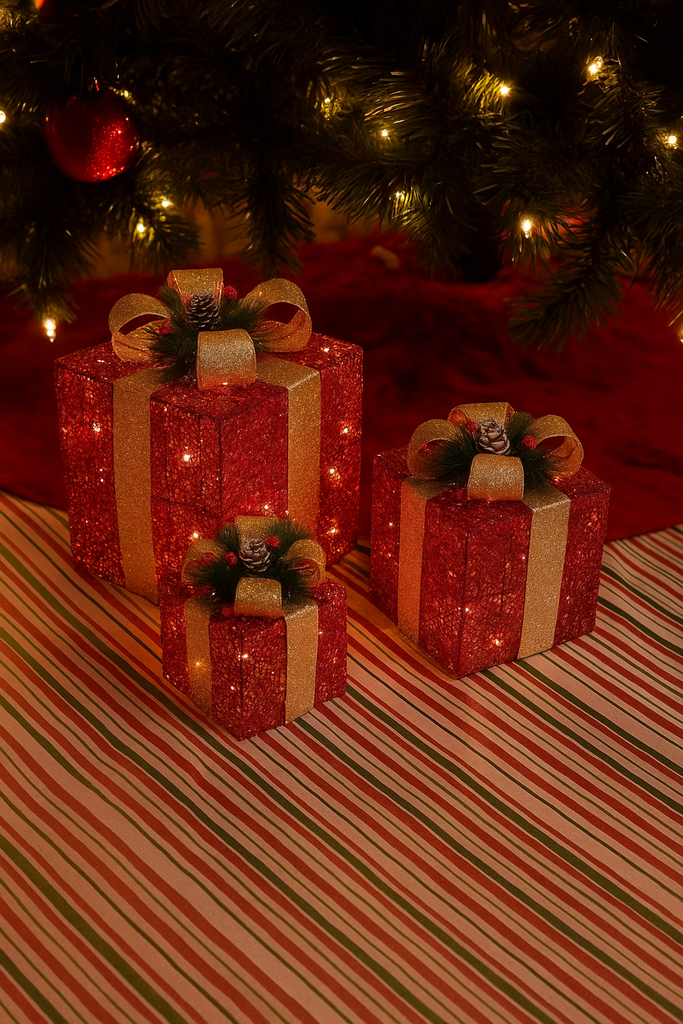 3pc Set Red Christmas Lighted Gift Box — buy in Kenya at WIMU Kitchen Nairobi · M-Pesa accepted