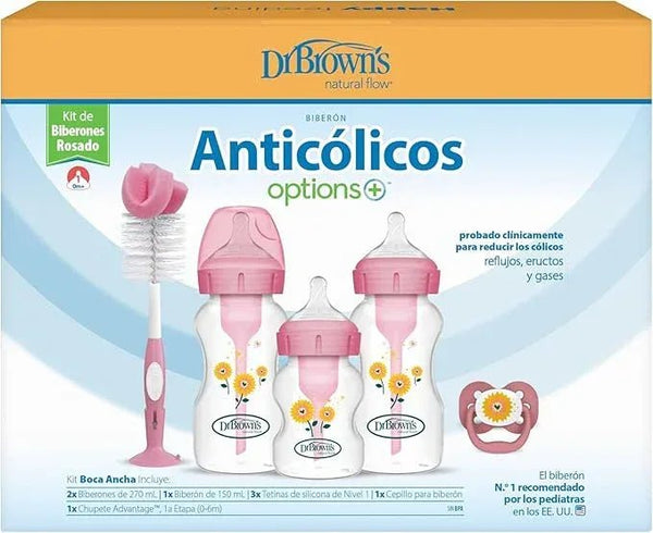 Dr Brown's DRBPLUS-WB03601 Options+ Anti-Colic Baby Bottles Gift Set, Pink/blue — Kenya · WIMU Kitchen Nairobi