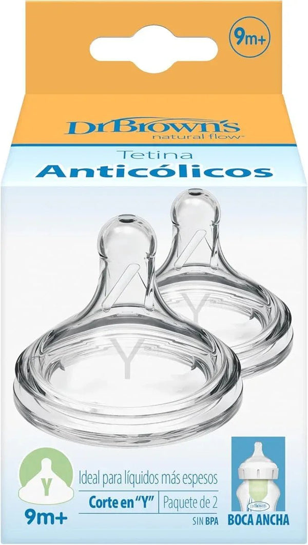 Dr. Brown's Options+, Silicone Y-Cut Teat (for Cereals) Wide Mouth, 9 Months, Transparent — Kenya · WIMU Kitchen Nairobi
