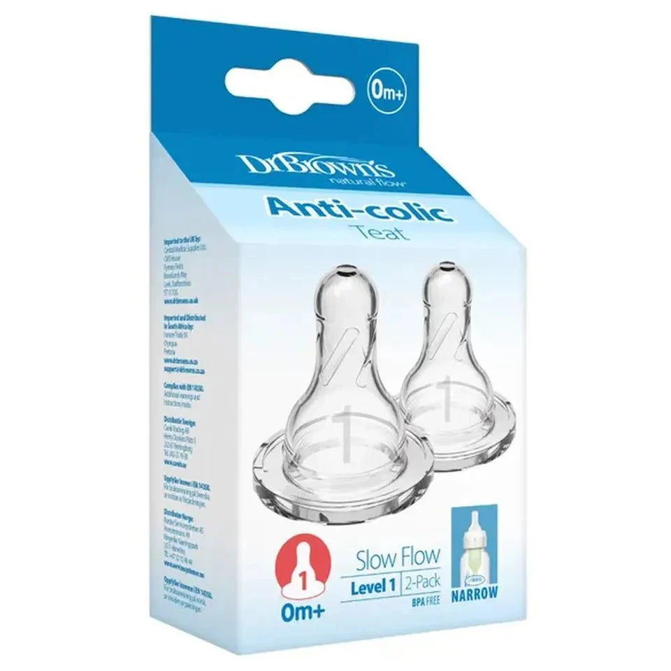 Dr. Brown’s Level 1 Medium Flow Baby Bottle Nipple – Anti-Colic Silicone Teat for Narrow Bottles, BPA-Free, Consistent Flow, 3+ Months — buy in Kenya at WIMU Kitchen Nairobi · M-Pesa accepted