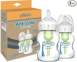 Dr Brown's Natural Flow Anti-Colic Options+ Wide-Neck Glass Baby Bottle, 5oz/150 ml, with Level 1 Teat, Pack of 1 — Kenya · WIMU Kitchen