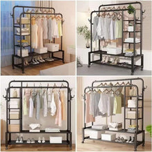 Double Pole Clothes Rack 130 x 50 x 135cm, Steel — view 3 — Kenya · WIMU Kitchen