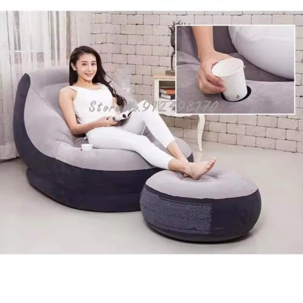 Inflatable Seat and Ottoman with Manual Pump — WIMU Kitchen Nairobi — Kenya · WIMU Kitchen Nairobi