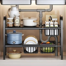 Adjustable 2 Tier Under Sink Rack, 53-88cm — view 2 — Kenya · WIMU Kitchen