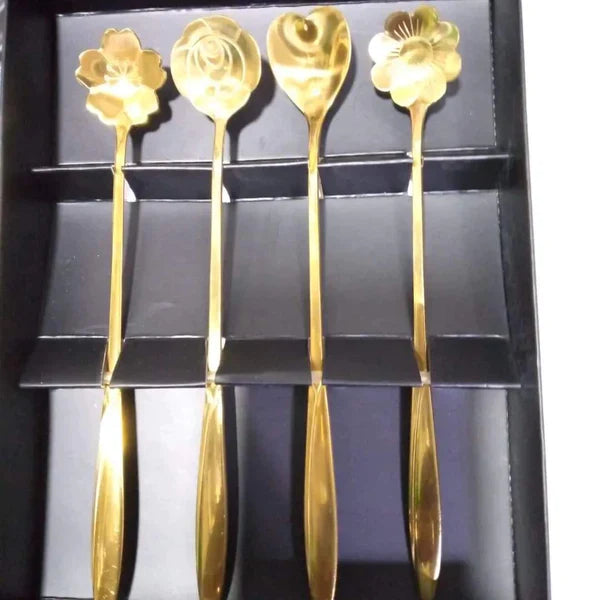 4pcs Long golden honey/tea spoons — Kenya · WIMU Kitchen Nairobi
