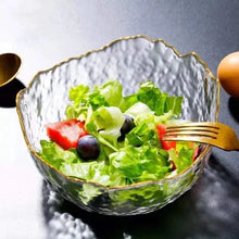 2pcs Elegant Japanese irregular glass bowl with gold rim — Kenya · WIMU Kitchen