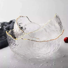 2pcs Elegant Japanese irregular glass bowl with gold rim — Kenya · WIMU Kitchen