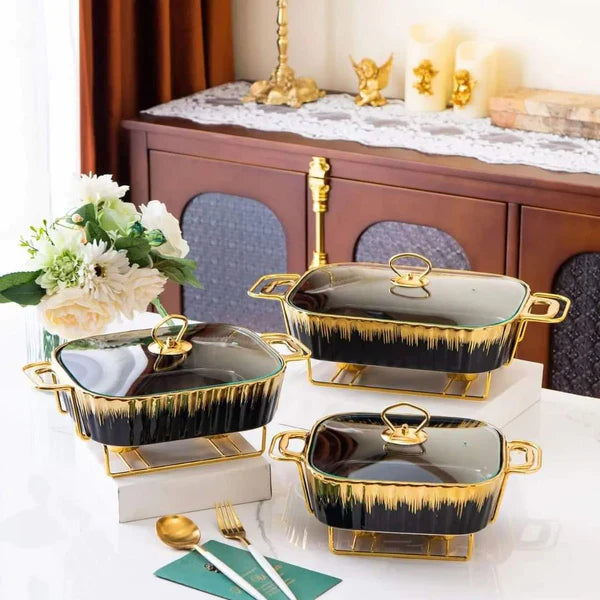 3-Piece Chafing Dish Set, 1.2L/1.8L/2.5L Ceramics Chafers & Buffet Warmer Set with Lid, Food Warmers for Parties & Outdoor, Luxury — Kenya · WIMU Kitchen Nairobi