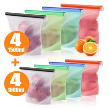Reusable silicone fridge storage bags with zip seal – alternate view — Kenya · WIMU Kitchen