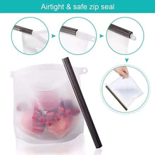 Reusable silicone fridge storage bags with zip seal – close-up — Kenya · WIMU Kitchen