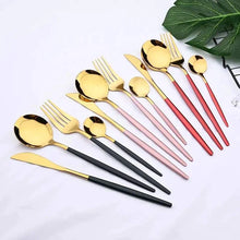 24PCS Cutlery Set Stainless Steel Cutlery Complete Tableware Set Fork Knives Spoon Round Handle Dinnerware Set (view 13) — Kenya · WIMU Kitchen