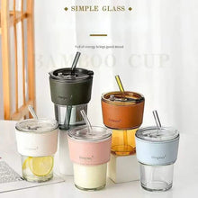 350ml Glass Tumbler with a Leather protective Sleeve — Kenya · WIMU Kitchen