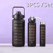 3pcs Black Themed Motivational Water Bottles — Kenya · WIMU Kitchen