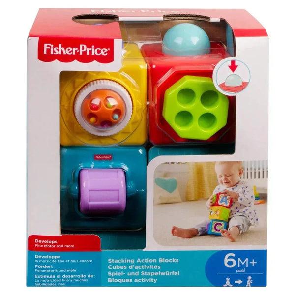 Fisher‑Price Stacking Action Blocks [DHW15] – Set of 3 Baby Learning Blocks, Letters, Numbers, Peek‑a‑Boo & Fun Actions, 6M+ — Kenya · WIMU Kitchen Nairobi