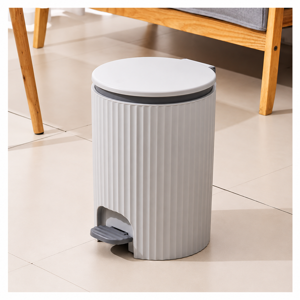 Foot-Pedal Push Dustbin – Hands-Free Kitchen & Bathroom Bin (Grey or Beige) — Kenya · WIMU Kitchen Nairobi
