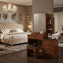 Wooden Vanity Dressing Table with Mirror, 5 Drawers & Padded Stool (102×46×152cm) — WIMU Kitchen Nairobi — Kenya · WIMU Kitchen