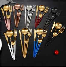 24PCS Cutlery Set Stainless Steel Cutlery Complete Tableware Set Fork Knives Spoon Round Handle Dinnerware Set — Kenya · WIMU Kitchen
