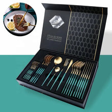 24PCS Cutlery Set Stainless Steel Cutlery Complete Tableware Set Fork Knives Spoon Round Handle Dinnerware Set (view 4) — Kenya · WIMU Kitchen