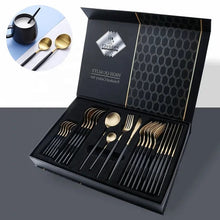 24PCS Cutlery Set Stainless Steel Cutlery Complete Tableware Set Fork Knives Spoon Round Handle Dinnerware Set (view 3) — Kenya · WIMU Kitchen