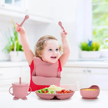 BPA Free Baby Led Weaning Supplies Set Suction Baby Plate Bowl Set Silicone Baby Set with Bib Spoon Fork Sippy Cup — Kenya · WIMU Kitchen