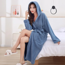Hooded Fleece Bathrobe, Soft Microfibre, L-XXL — view 2 — Kenya · WIMU Kitchen
