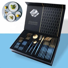 24PCS Cutlery Set Stainless Steel Cutlery Complete Tableware Set Fork Knives Spoon Round Handle Dinnerware Set (view 2) — Kenya · WIMU Kitchen