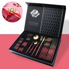 24PCS Cutlery Set Stainless Steel Cutlery Complete Tableware Set Fork Knives Spoon Round Handle Dinnerware Set (view 15) — Kenya · WIMU Kitchen