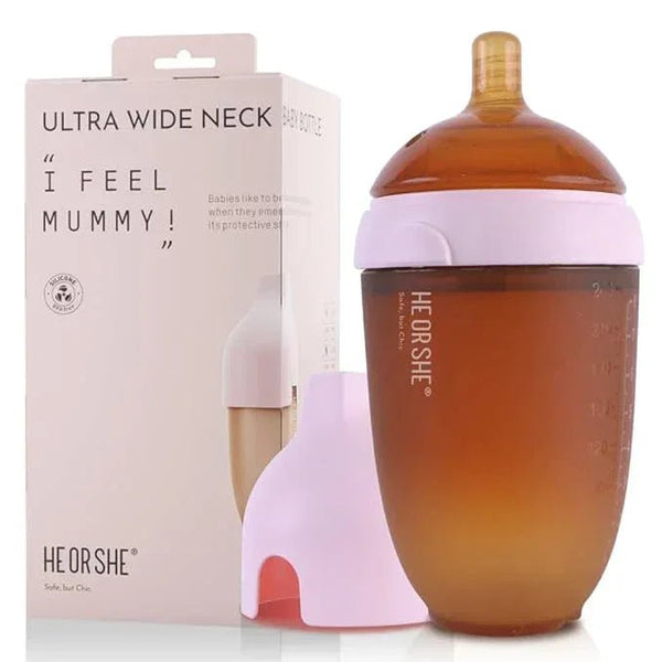HE OR SHE Silicone Baby Bottle - Anti Colic Bottles - 240ML and 150ML Baby Bottles - Squishy Breast Feeding Bottle - Wide Neck Easy to Assemble and Clean with Gray Dust Cover — Kenya · WIMU Kitchen Nairobi
