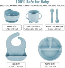 BPA Free Baby Led Weaning Supplies Set Suction Baby Plate Bowl Set Silicone Baby Set with Bib Spoon Fork Sippy Cup — Kenya · WIMU Kitchen