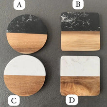 6 Piece Marble and Wood Coaster Set - Heat-Resistant Square Coasters for Hot and Cold Drinks — WIMU Kitchen Nairobi — Kenya · WIMU Kitchen