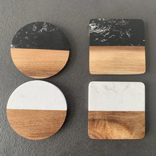 6 Piece Marble and Wood Coaster Set - Heat-Resistant Square Coasters for Hot and Cold Drinks — WIMU Kitchen Nairobi — Kenya · WIMU Kitchen