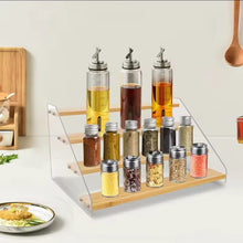 4-Tier Bamboo & Acrylic Multipurpose Stand – Spice, Perfume & Display Rack — WIMU Kitchen Nairobi — Kenya · WIMU Kitchen
