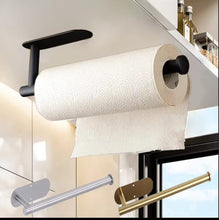 Long Under-Cabinet Paper Towel Holder – Self-Adhesive Stainless Wall Mount (Black/Silver) — WIMU Kitchen Nairobi — Kenya · WIMU Kitchen