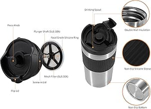 480ml French plunger coffee press thermocup — Kenya · WIMU Kitchen