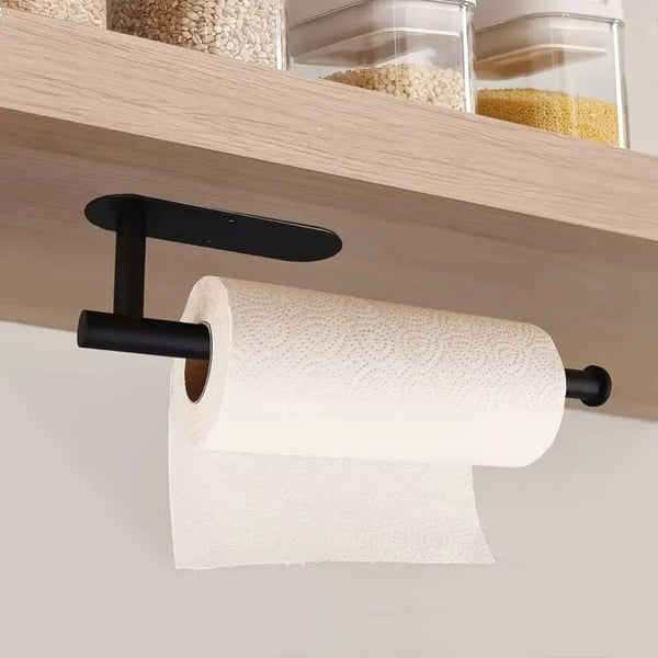 Long Under-Cabinet Paper Towel Holder – Self-Adhesive Stainless Wall Mount (Black/Silver) — WIMU Kitchen Nairobi — Kenya · WIMU Kitchen Nairobi