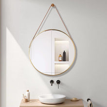 Nordic Round Wall Mirror with Leather Strap – 60cm Decorative Vanity Mirror (Black/Gold) — WIMU Kitchen Nairobi — Kenya · WIMU Kitchen