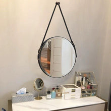 Nordic Round Wall Mirror with Leather Strap – 60cm Decorative Vanity Mirror (Black/Gold) — WIMU Kitchen Nairobi — Kenya · WIMU Kitchen