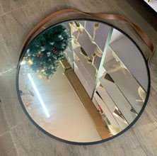 Nordic Round Wall Mirror with Leather Strap – 60cm Decorative Vanity Mirror (Black/Gold) — WIMU Kitchen Nairobi — Kenya · WIMU Kitchen