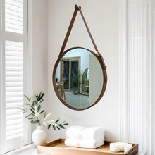 Nordic Round Wall Mirror with Leather Strap – 60cm Decorative Vanity Mirror (Black/Gold) — WIMU Kitchen Nairobi — Kenya · WIMU Kitchen