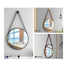 Nordic Round Wall Mirror with Leather Strap – 60cm Decorative Vanity Mirror (Black/Gold) — WIMU Kitchen Nairobi — Kenya · WIMU Kitchen